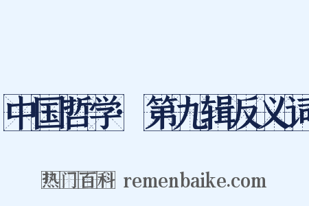 中国哲学·第九辑反义词是什么意思的图片